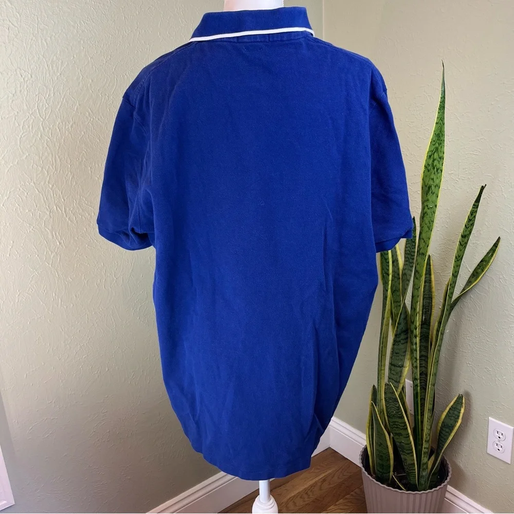 RALPH LAUREN POLO Polo Shirt Blue Decals Collared Classic Fit 100% Cotton XL - Picture 4 of 8